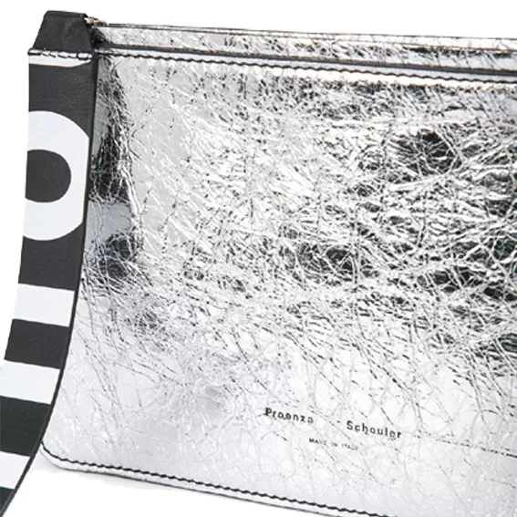 PS Medium Pouch, Metallic Paper, Silver