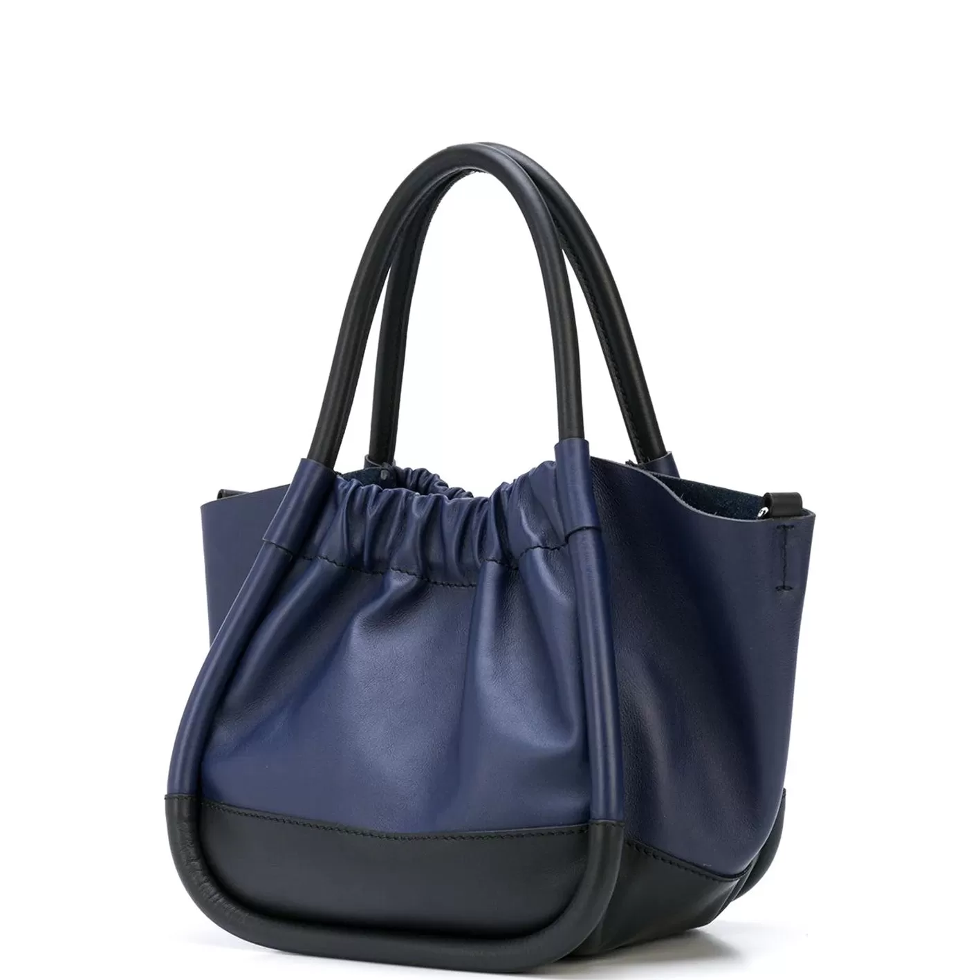 PS Ruched Tote Small, Black/Blue