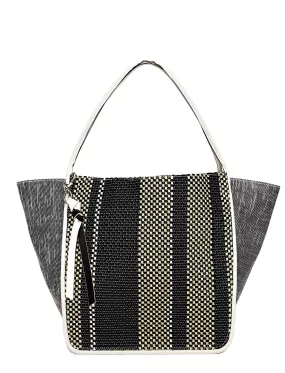 PS Slouch Tote XL Woven, Black/Ecru