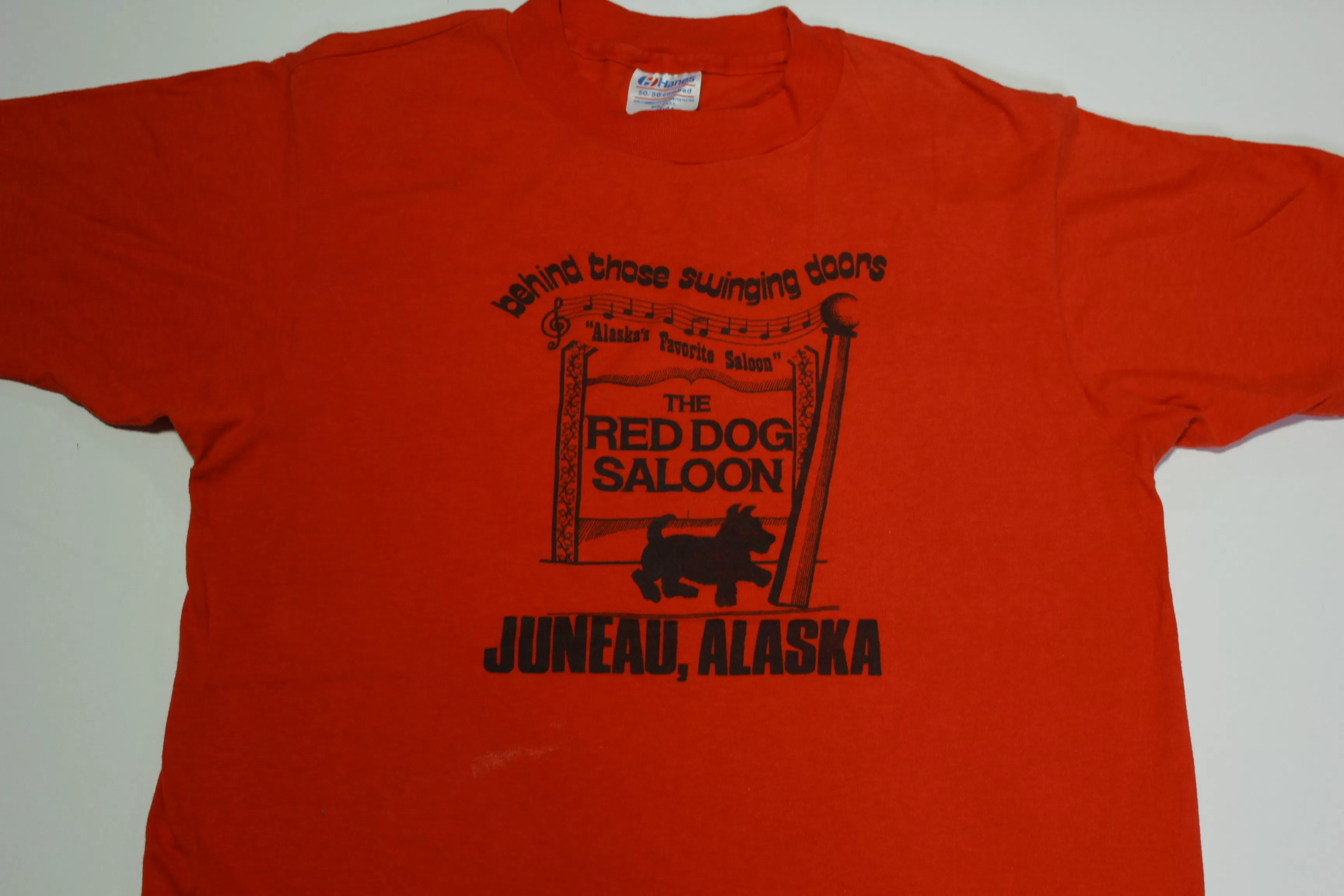 Red Dog Saloon Vintage 80's Juneau Alaska Hanes Combed USA Single Stitch Tourist T-Shirt