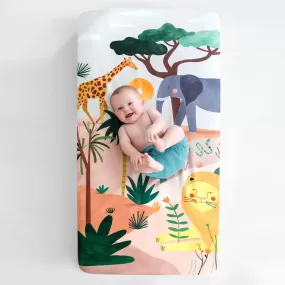 Rookie Humans Cotton Sateen Crib Sheet - In The Savannah