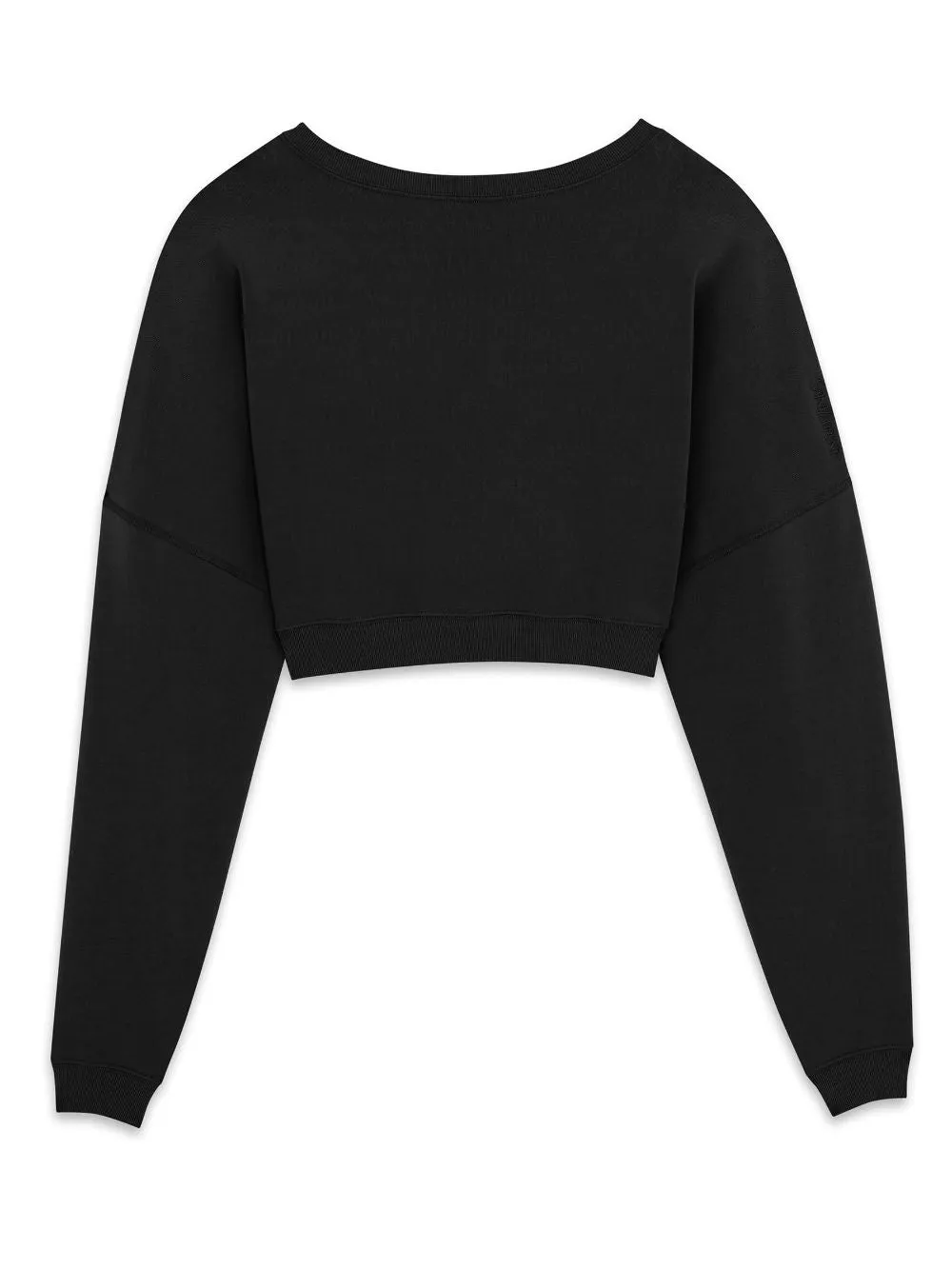 SAINT LAURENT Black Asymmetrical Cotton Crew-Neck Sweatshirt for Women