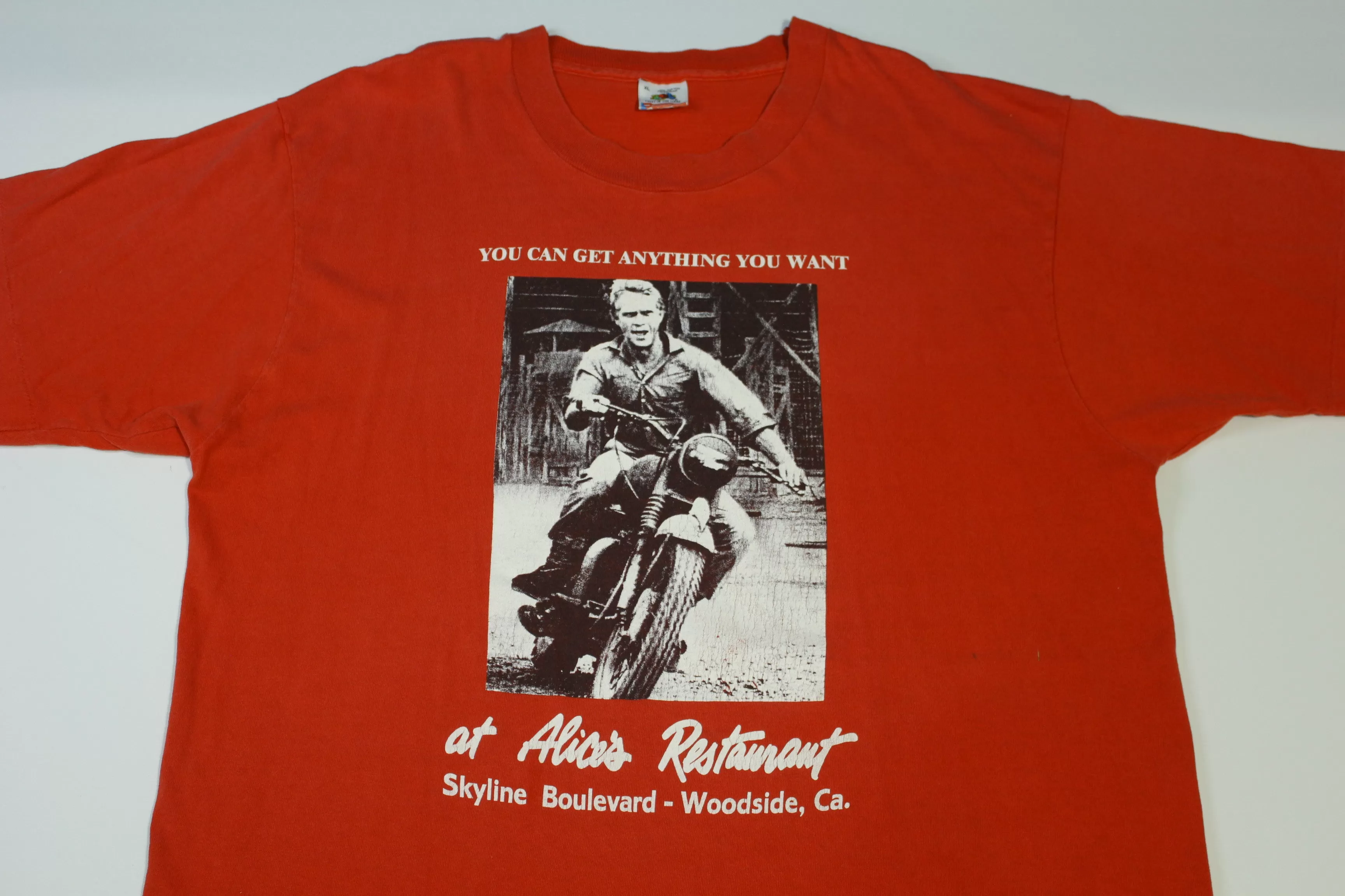 Steve McQueen Harley Vintage 80's Arlo Guthrie Alice's Restaurant Rebel T-Shirt