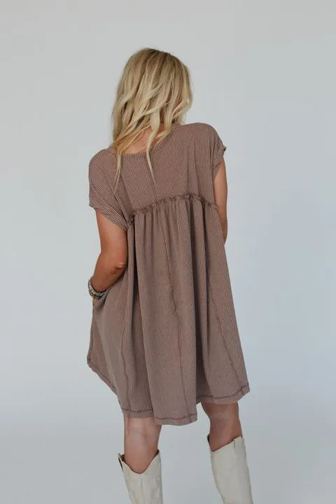 Subtle Escape Textured Dress - Acorn