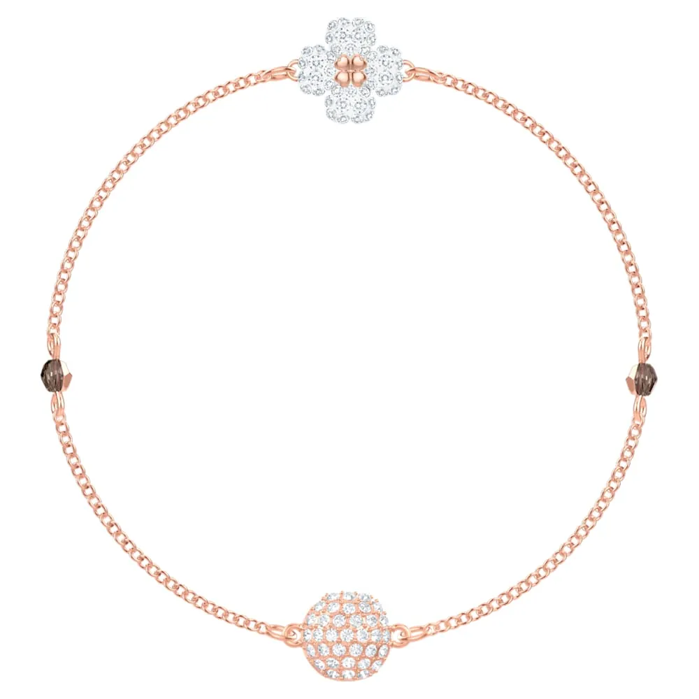 Swarovski REMIX COLLECTION CLOVER STRAND, White/Black, Rose Gold, L-5451088