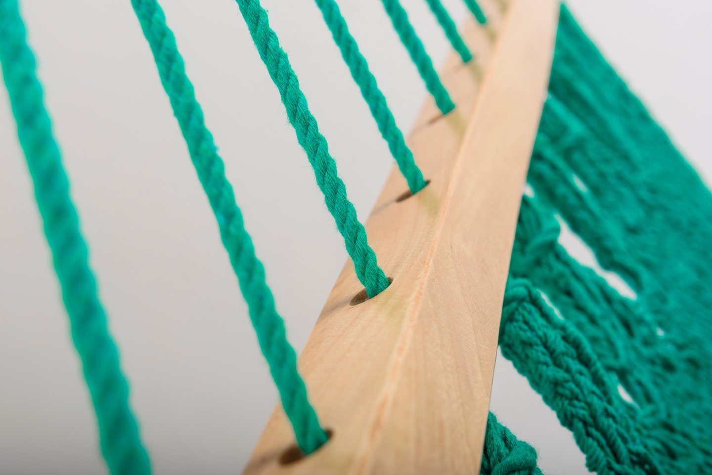 Teal Green Cotton Hammock (Wooden Bar)