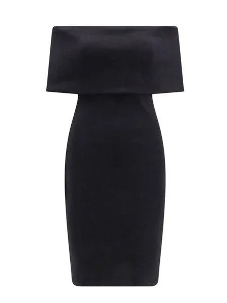 TEXTURED TECHNICAL NYLON MIDI DRESS