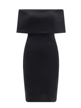 TEXTURED TECHNICAL NYLON MIDI DRESS