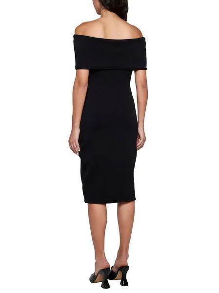 TEXTURED TECHNICAL NYLON MIDI DRESS