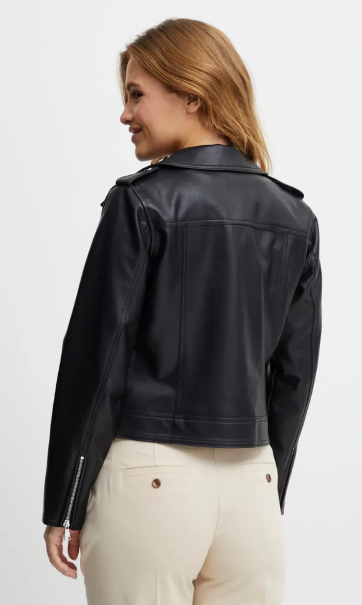 The Acomy Biker Jacket - Black - PLUS