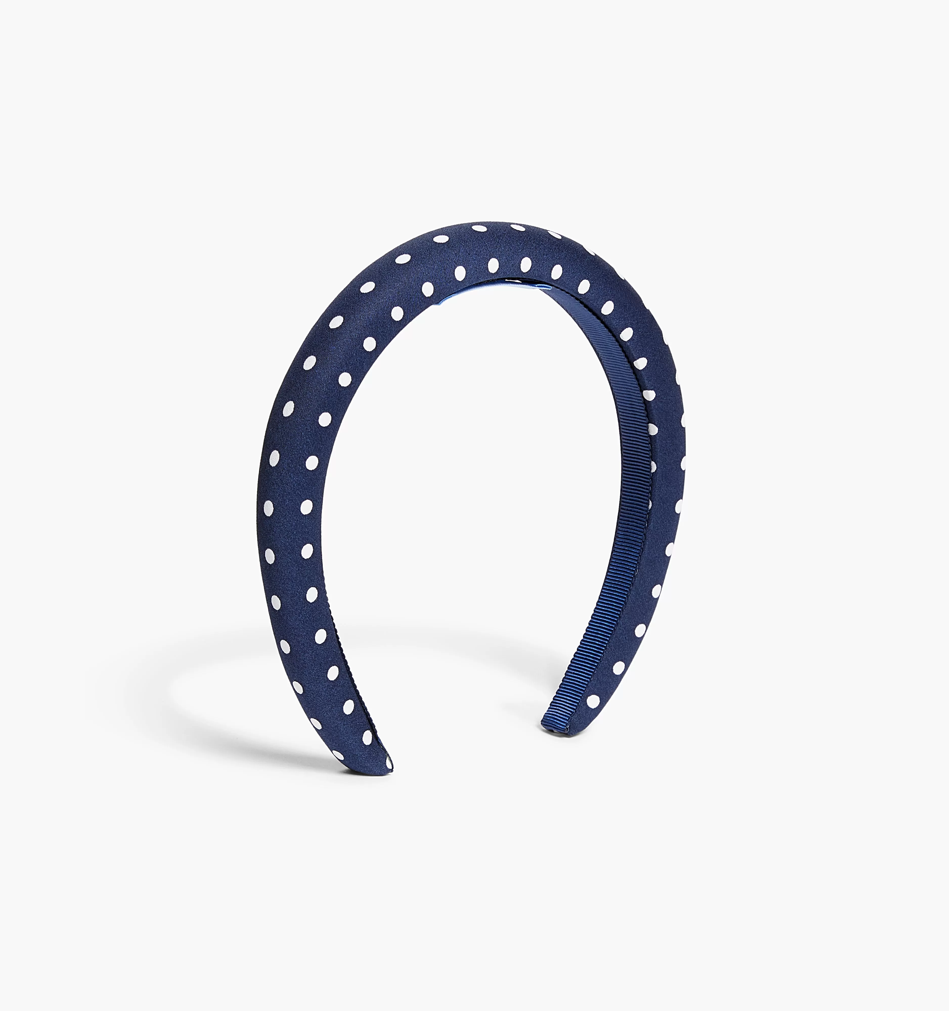 The Alice Headband - Navy Polka Dot Cotton Sateen