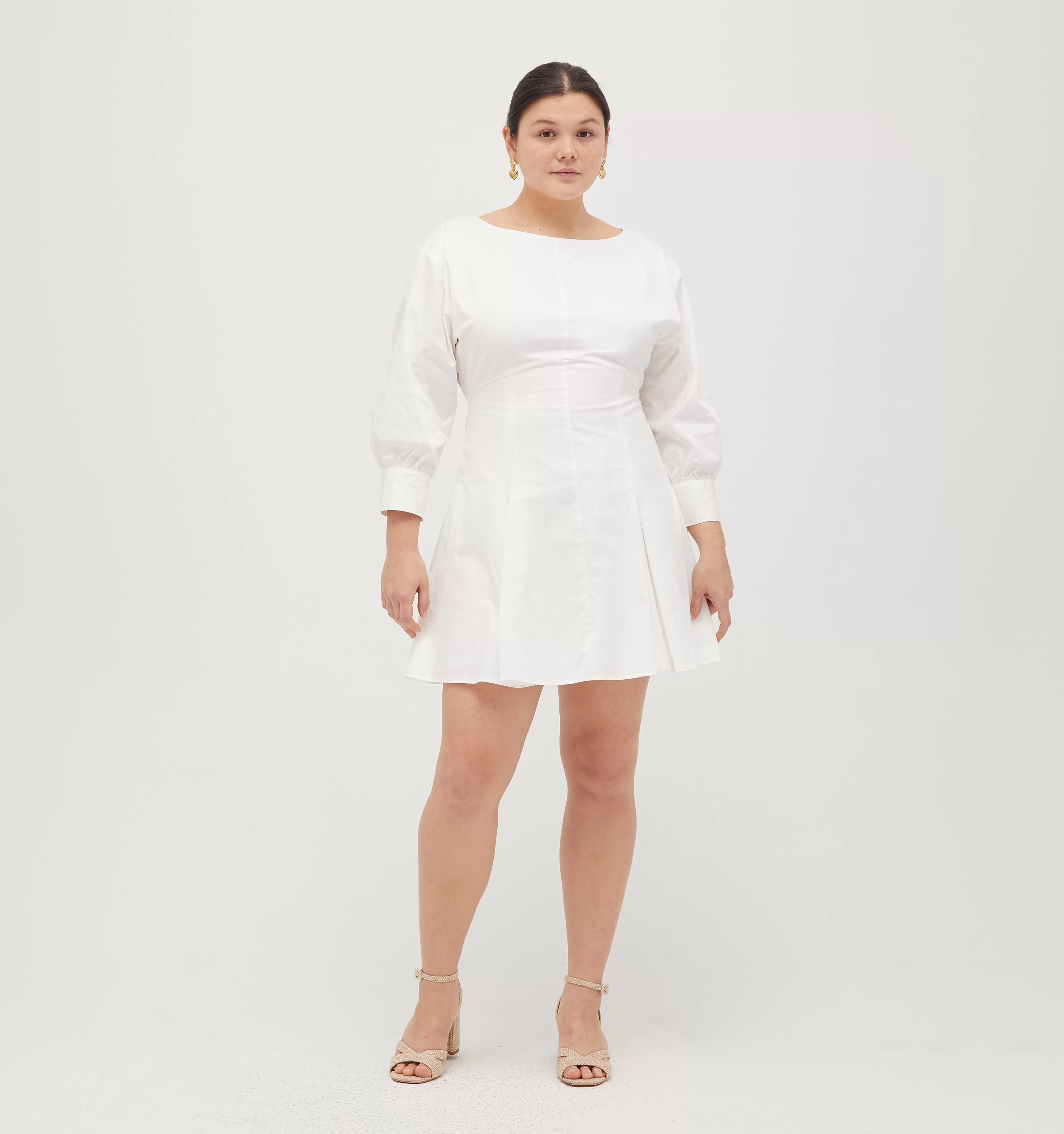 The Aveline Dress - White Cotton Sateen