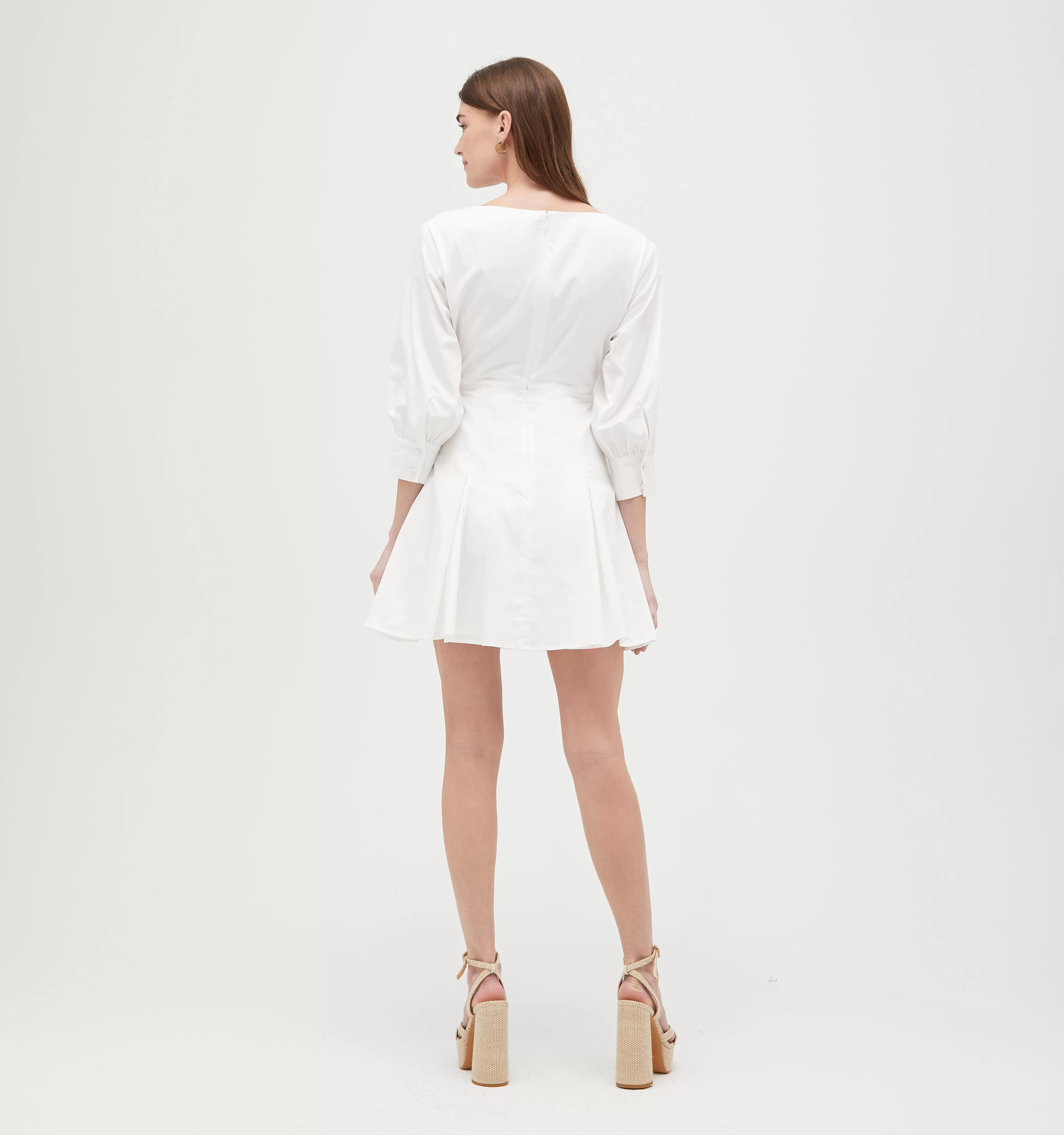 The Aveline Dress - White Cotton Sateen