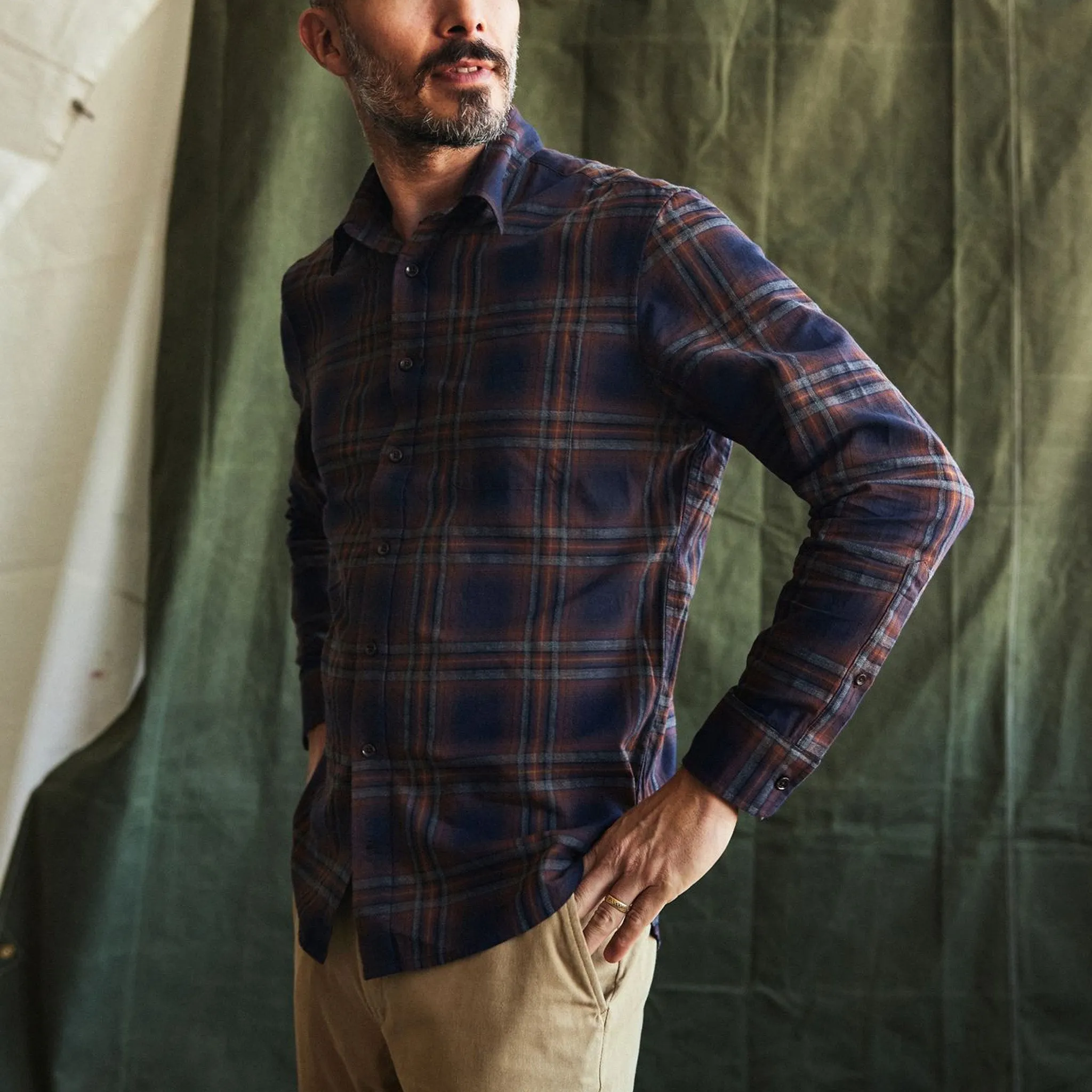 The California in Twilight Plaid Brushed Cotton Twill