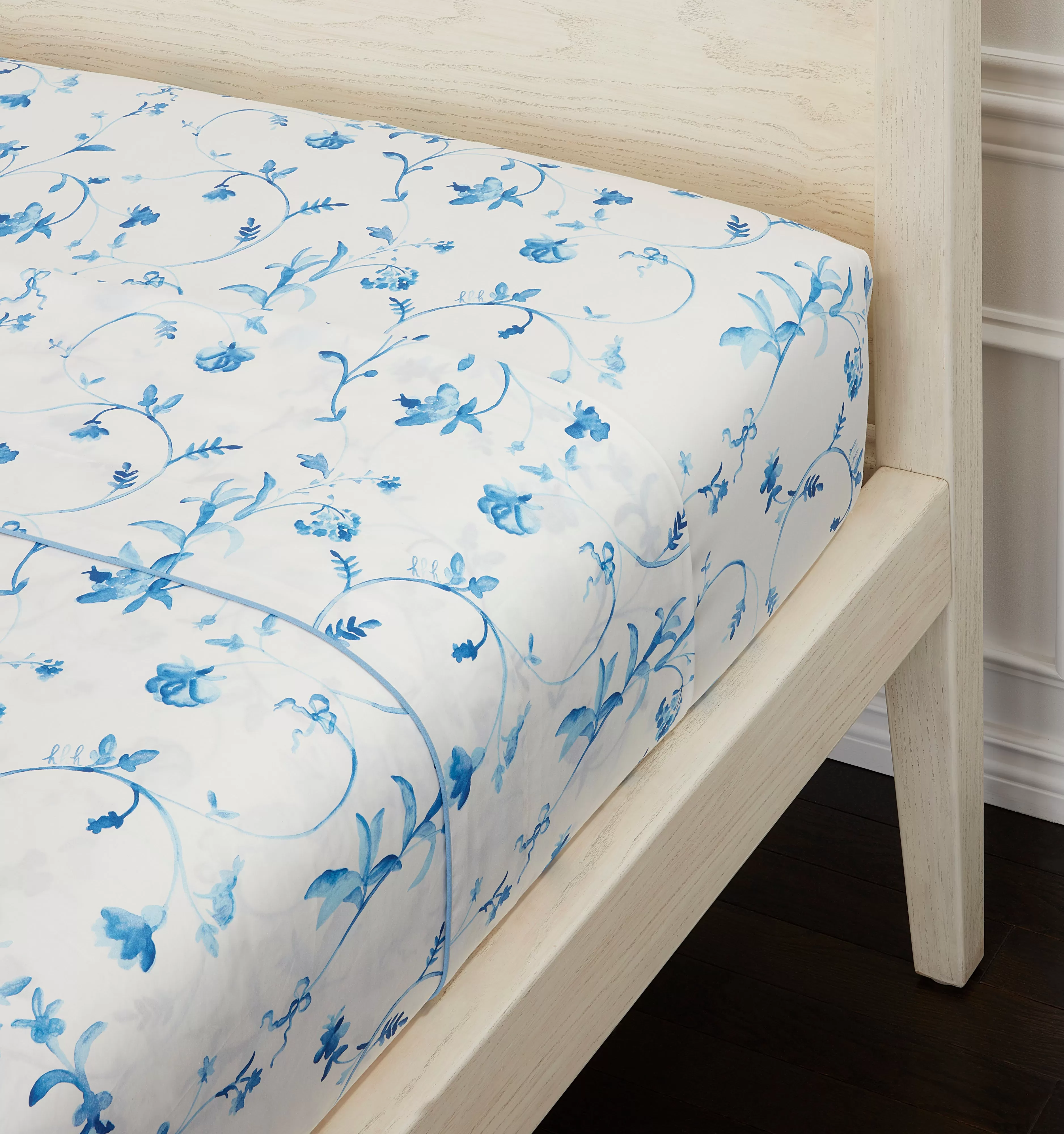 The Fitted Sheet - Blue Botanical