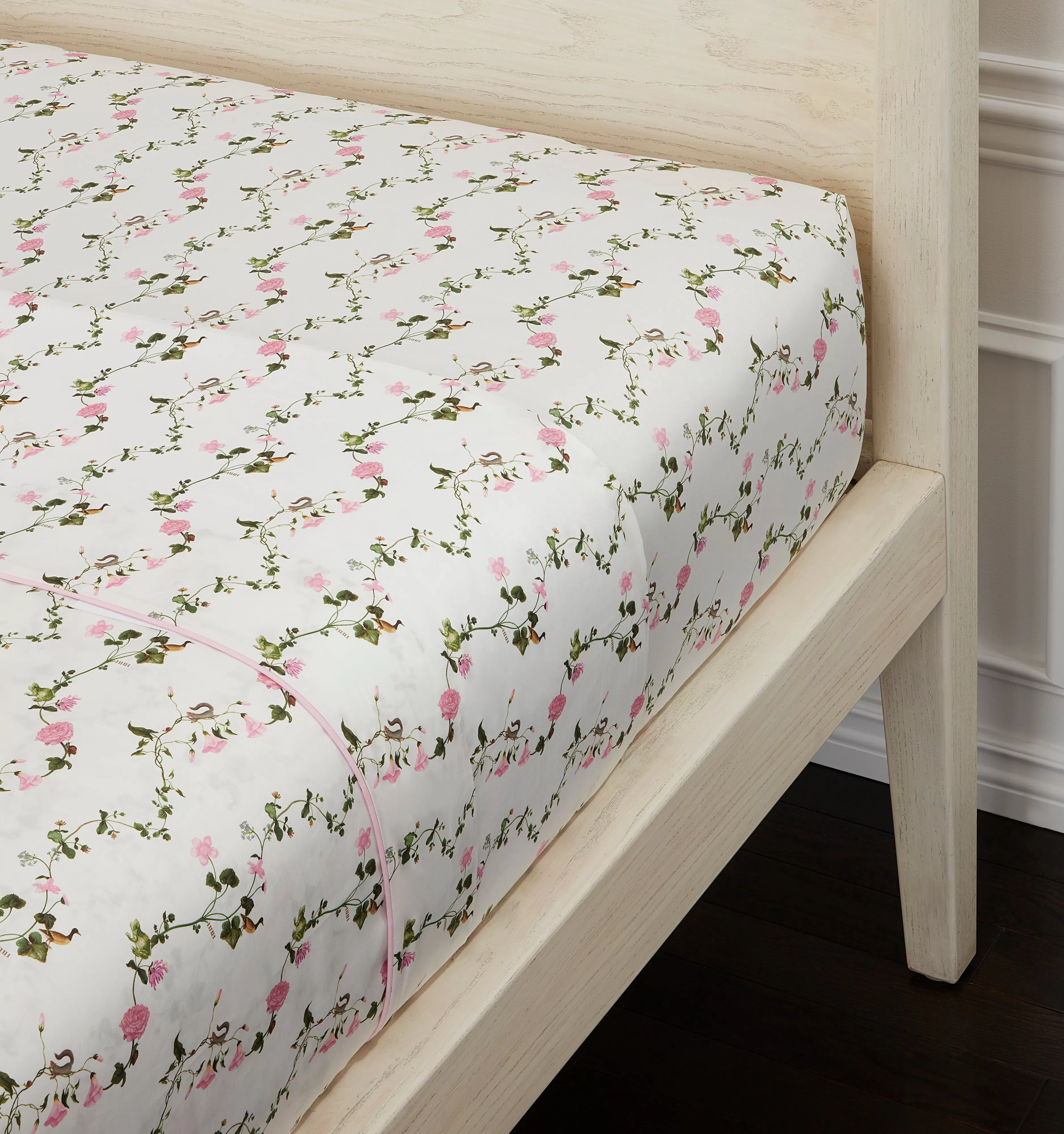 The Fitted Sheet - Pink Pond Floral