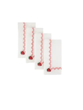 The Fruit Basket Napkin, Set of 4 - Shortcake Strawberry Fields / Cotton