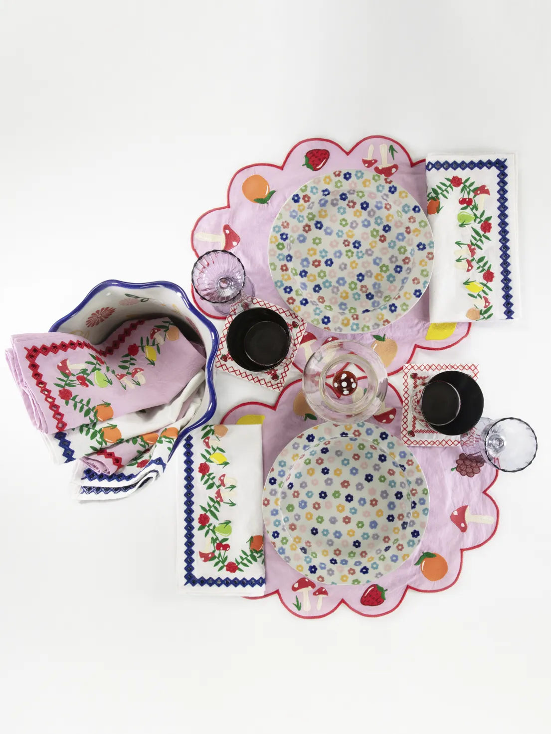 The Fruit Basket Placemat, Set of 4 - Tutti Frutti / Cotton