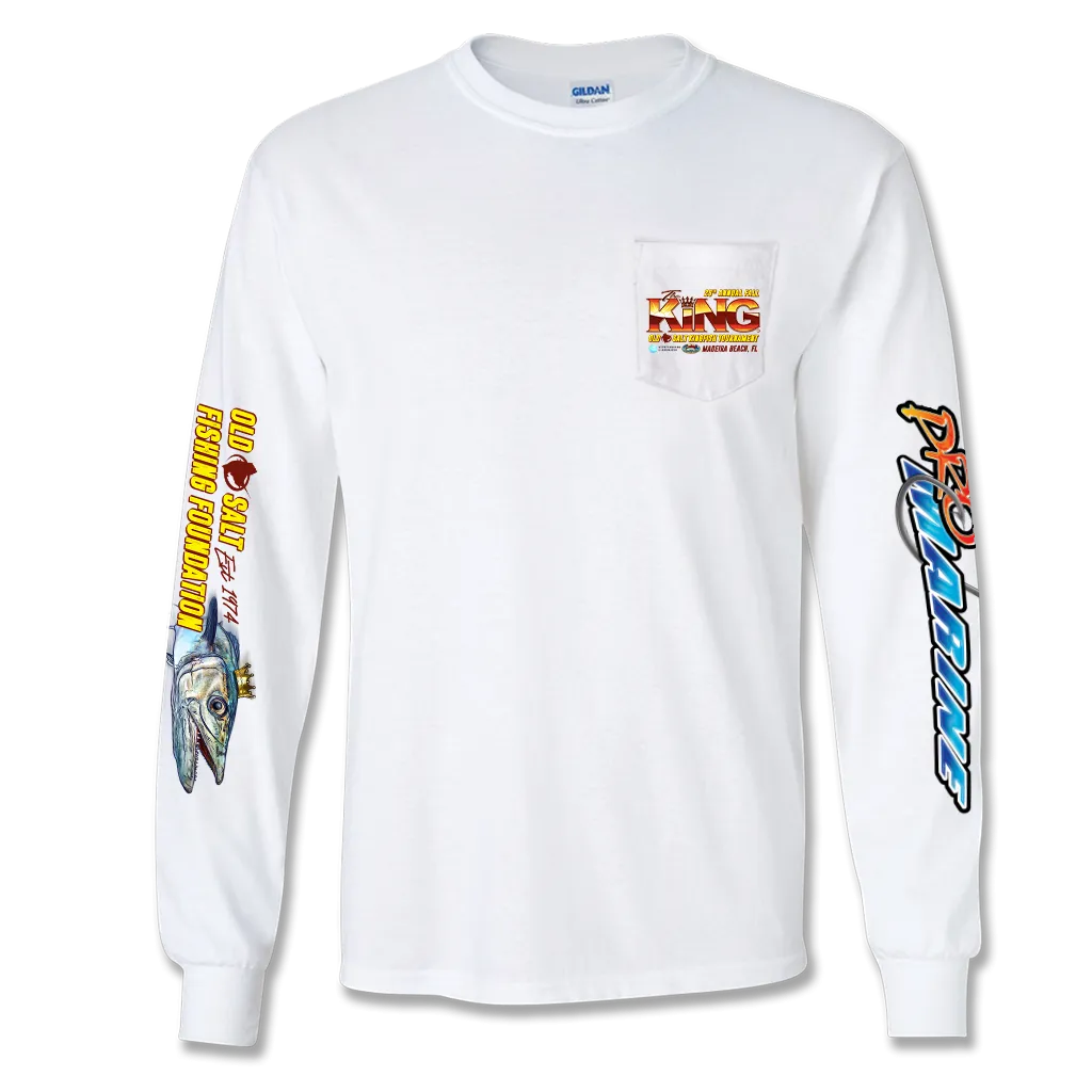 The KING - Fall 2021 - Men's Long Sleeve Cotton Pocket T-Shirt - White