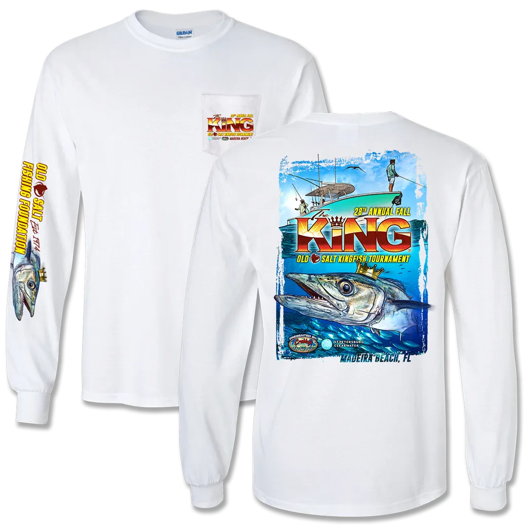 The KING - Fall 2021 - Men's Long Sleeve Cotton Pocket T-Shirt - White