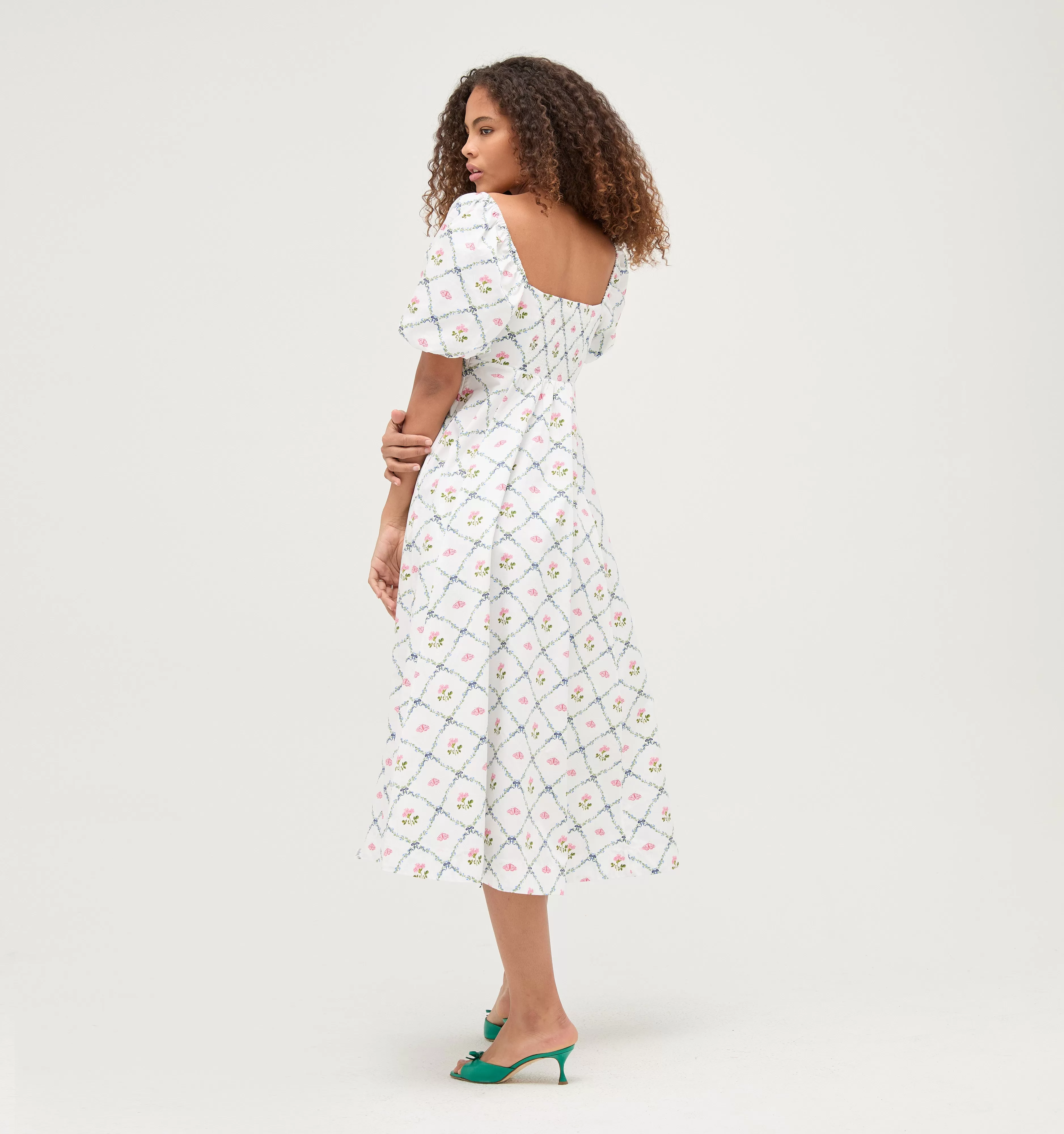 The Matilda Dress - Butterfly Trellis Cotton Sateen