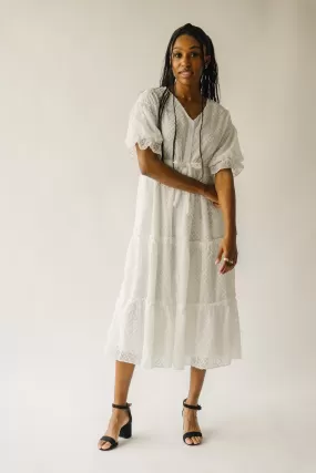 The Nadal Textured Maxi Dress in White