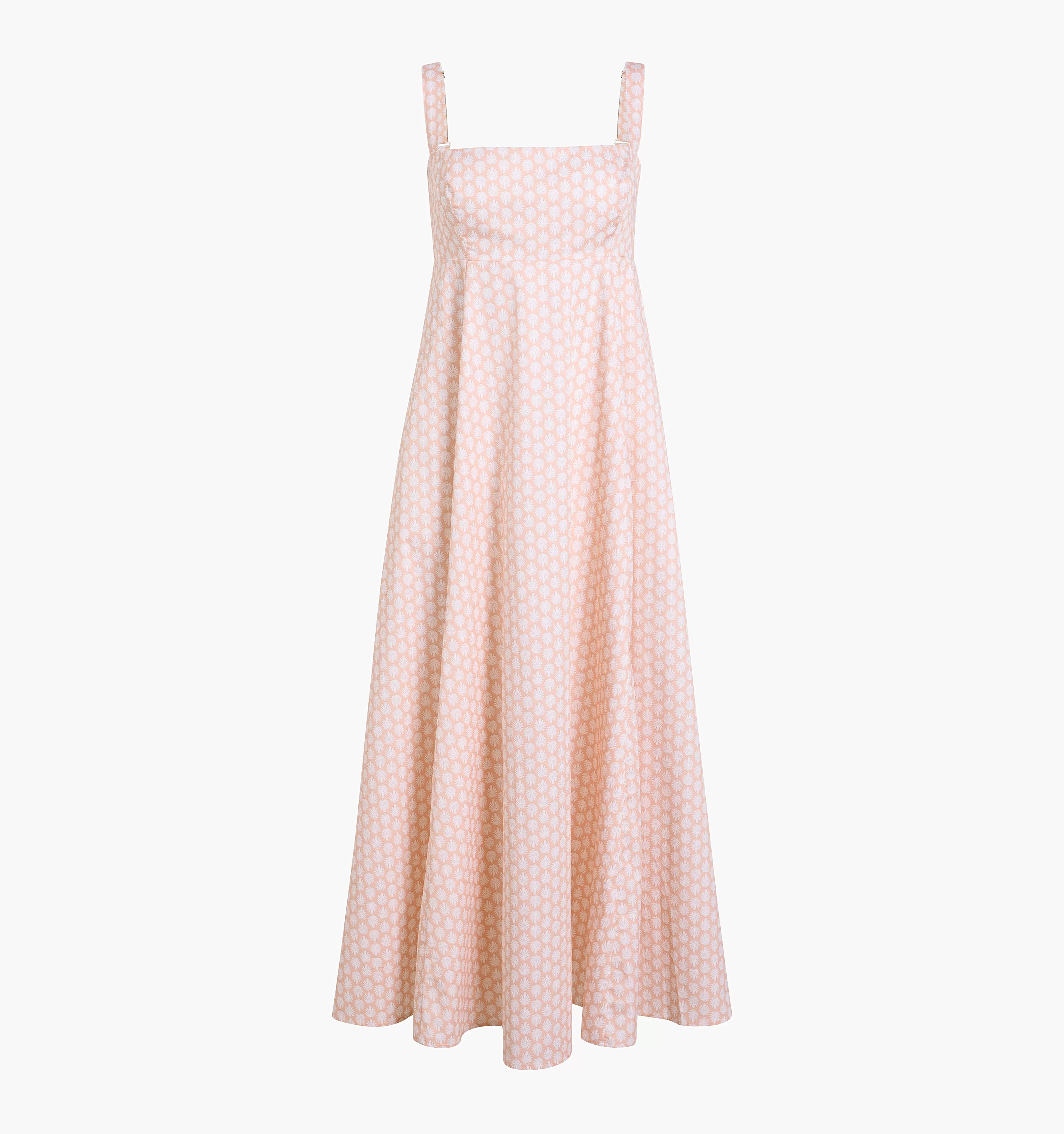 The Rowena Dress - Coral Baroque Shell Cotton Sateen