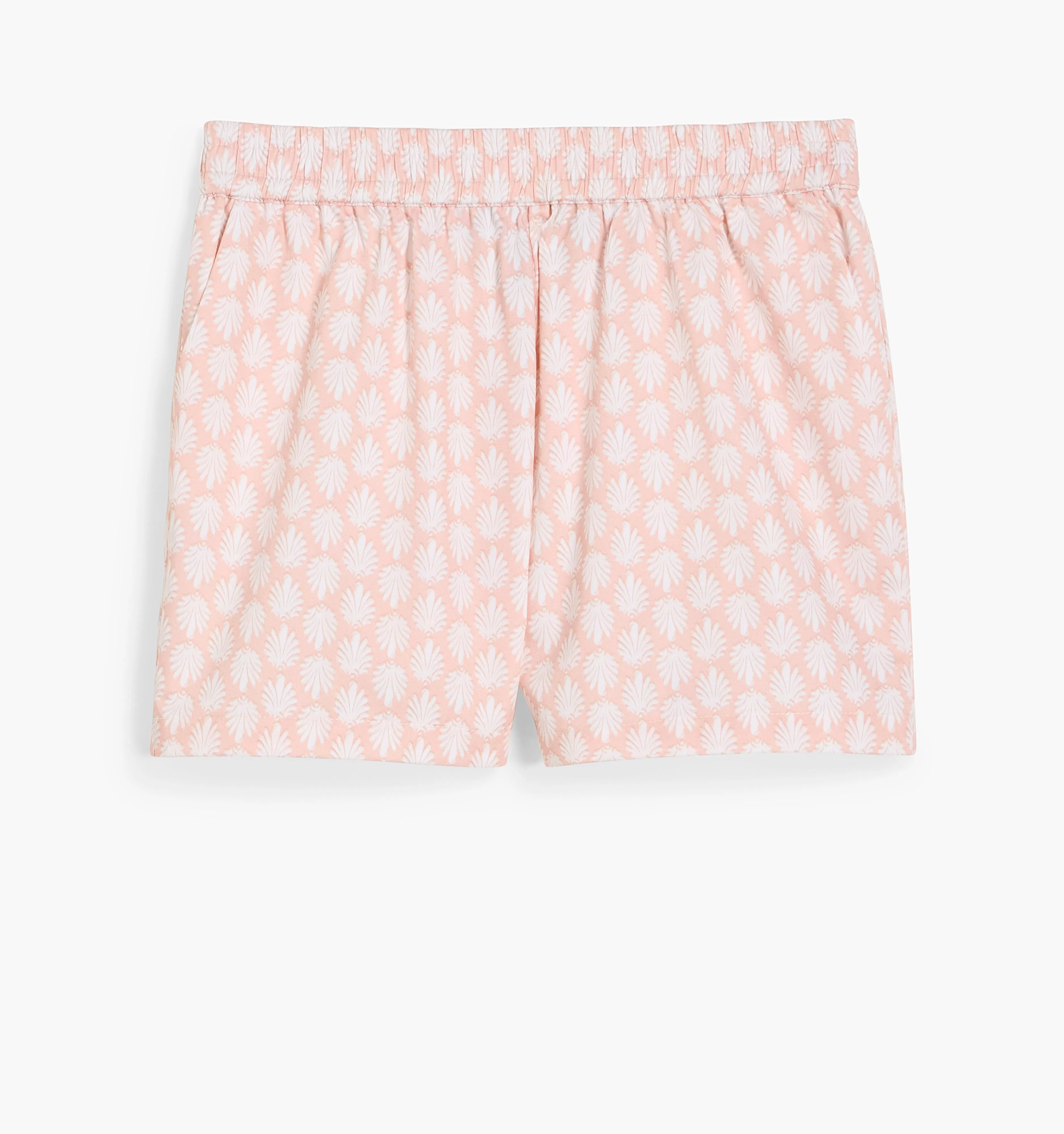 The Tiny Leo Short - Coral Baroque Shell Cotton Sateen