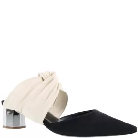 Twisted Block Mule 40 Nappa/Suede, Cream