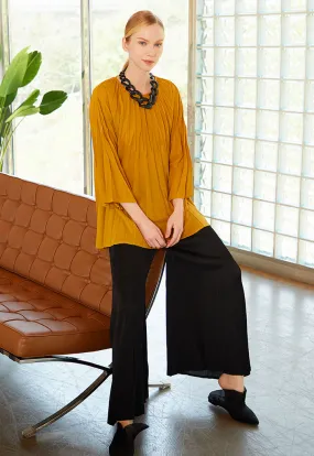 Wide Sleeve Knife Pleats Blouse