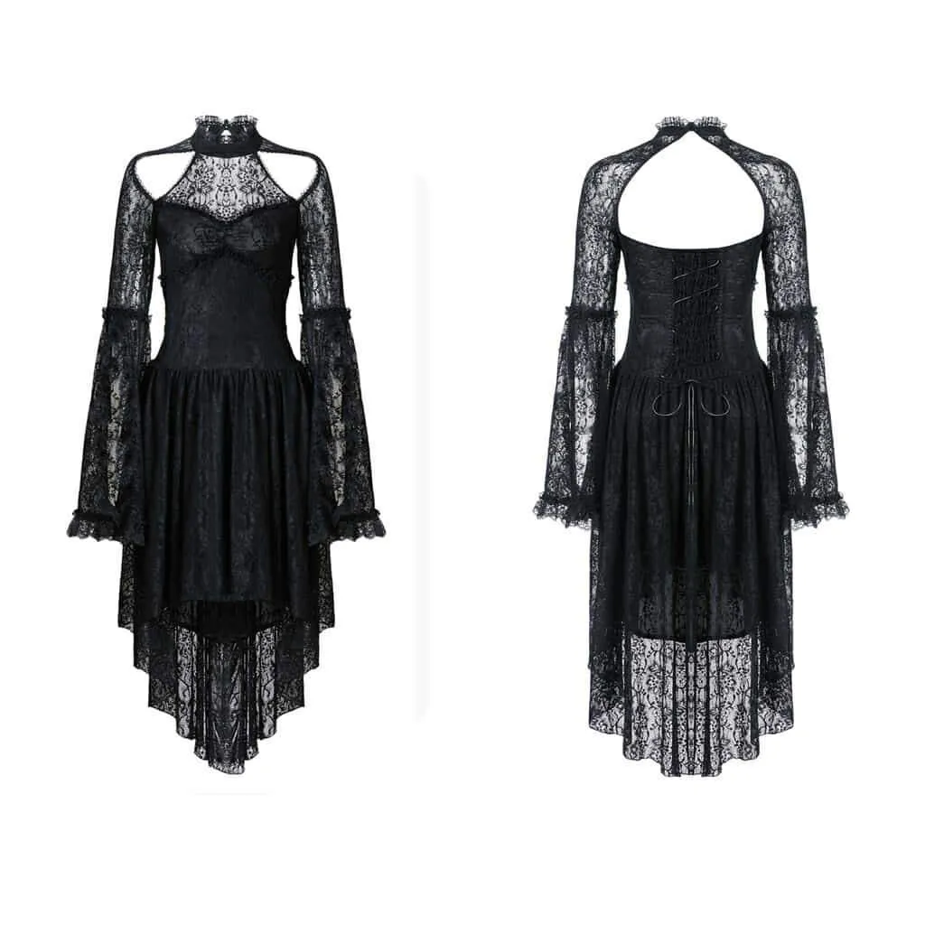 Women's Layered Lace Goth Little Black Dress