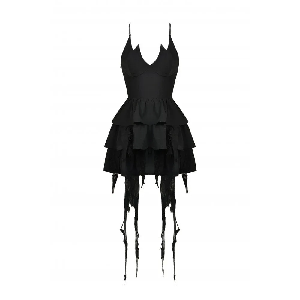 Women's Punk Little Devil Multilayer Slip Dress