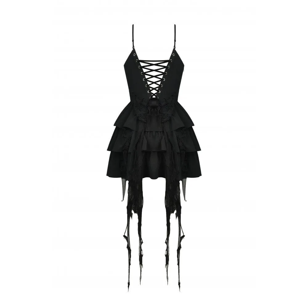 Women's Punk Little Devil Multilayer Slip Dress