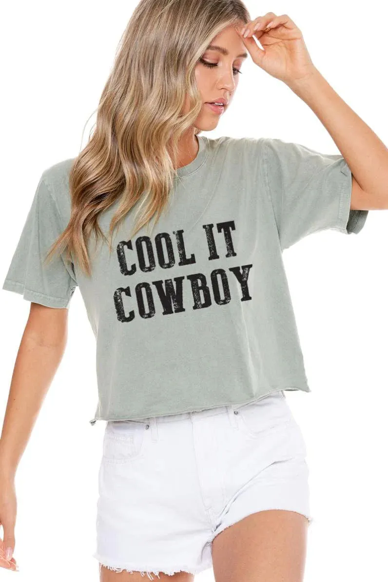 Zutter Cool it Cowboy Crop Tee